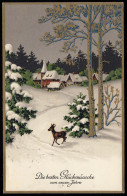 AK Neujahr: Winterlandschaft Mit Dorf Und Rehbock, VILSECK 29.12.1939 - Anno Nuovo