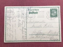 ALLEMAGNE BAYERN Carte Pour STRASBOURG 1914 - Storia Postale