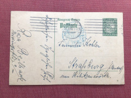 ALLEMAGNE BAYERN Carte Pour STRASBOURG 1918 - Storia Postale