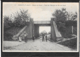 62 - BARLIN - Route De Noueux - Pont Chemin De Fer - Animée - Barlin