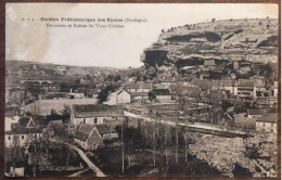 Cpa 24 Dordogne, Station Préhistorique Des EYZIES, Panorama Et Ruines Du Vieux Château, éd P.D.S, Non écrite - Les Eyzies