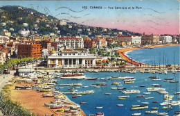 *CPA - 06 - CANNES - Vue Générale Et Le Port - Colorisée - Cannes