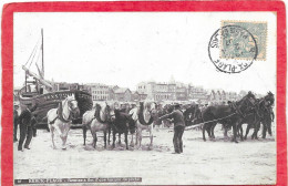 62 - BERCK - Remise à Flot D'une Barque De Pêche - Attelage Chevaux - Berck