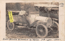 VANCIA (Ain) Près Miribel, Rillieux-la-Pape - Ecole Militaire Automobile La Buire - Carte-Photo, écrit 1918 (2 Scans) - Non Classés