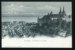 14818 - SUISSE - NEUCHÂTEL - Le Château Et Les Alpes  - DOS NON DIVISE - Autres & Non Classés