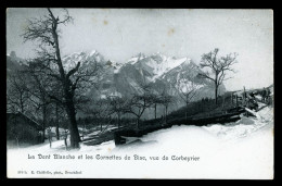 14820 - SUISSE - NEUCHÂTEL - La Dent Blanche Et Les Cornettes De Bise - Vue De Corbeyrier - DOS NON DIVISE - Autres & Non Classés