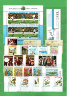 San.Marino ** - 1990 -  Annata Completa. 23 Valori + BF + Libretto. Tutti Angolo Di Foglio.  MNH. - Années Complètes