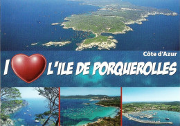 *CPM  - 83 - PORQUEROLLES - HYERES - Multivue De L'Ile - Porquerolles