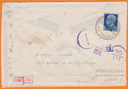 Italie  Lettre Avec CENSURES    De MILANO  Le 14 12 1942   Pour AUBERVILLIERS à  1L25 Bleu - Poststempel