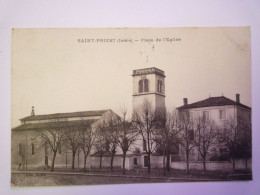 2024 - 1712  SAINT-PRIEST  (Isère)  :  Place De L'EGLISE   1917   XXX - Autres & Non Classés