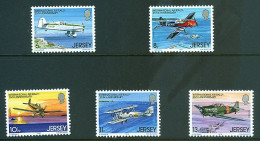 Jersey 1979 Série Avions N° Y&T 192 à 196 Dans Leur Pochette Philatélique Neufs Sans Charnière 2 Scans Superbe - Jersey