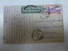 1931 Tunisie Poste Aérienne Sur CPA 1F 50 Par Avion Arrivée Marseille Gare - Airmail