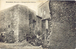 *CPA  - 34 - PUIMISSON - Remparts Du Château - Très Animée - RARE - Andere & Zonder Classificatie