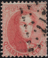 Belgique 1863 COB 16A, 40 C Léopold Ier Médaillon Dentelé 12½ X 13½ Oblitéré De Liège - 1863-1864 Medaillen (13/16)
