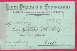 CARTOLINA INTESTATA BARLETTA - COMPILATA NON VIAGGIATA - Altri & Non Classificati