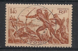 TOGO - 1941 - N°YT. 199 - Chasse à L'arc 1f40 - Oblitéré / Used - Used Stamps