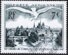 France 2023  POSTE AÉRIENNE YT 96A Oblitéré -  XIIe CONGRÈS DE L'UNION  POSTALE UNIVERSELLE PARIS 1947 - 1960-.... Afgestempeld