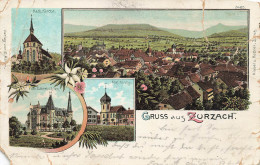 Gruss Aus Zurzach Litho Lithographie Rare Mais Mauvais Etat - Zurzach