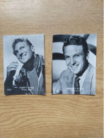 Filmsterren Movie Stars  Ciné  Echte Fotos 4 X  6 Cm   Belgian Chewing Gum   2 X Robert Stack - Sonstige & Ohne Zuordnung