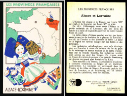 Carton 9 X 14 Les Provinces Françaises ALSACE-LORRAINE Alsacienne Bière Cigogne Maison Publicité Produits Eclipse - Kostums