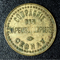 Jeton De Nécessité "Compagnie Des Sapeurs Pompiers De Cernay" Pompier Alsace - Monedas / De Necesidad