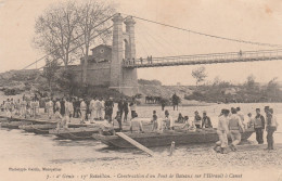 2e GENIE 17e BATAILLON CONSTRUCTION D'UN PONT DE BATEAUX SUR L'HERAULT A CANET TBE - Regiments