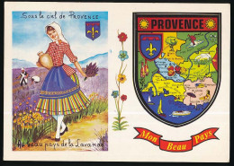 CPSM / CPM 10.5 X 15 Mon Beau Pays PROVENCE Lavande Blason Jeune Fille En Costumes Traditionnels - Costumes