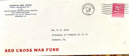 USA 1943, WW2, RED CROSS WAR FUND, / COVER VOED WITH LETTER HEAD HEAD, A RUMORE CITY CANCEL, PONATION RECIPT ENCLOSE - Briefe U. Dokumente