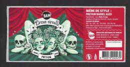 Etiquette De Bière Pretium  -  Circus Circus -   Brasserie BAM à Marsac/L'Isle  (24) - Beer