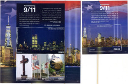 Ghana 3738/41 Et Bf 561 Remembering 9/11,Statue De La Liberté, NY USA, Lady Liberty - Altri & Non Classificati