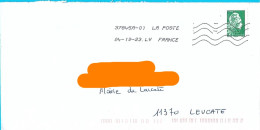 Marianne L'engagée Lettre Verte Autocollant Philaposte Sans @ Toshiba 37845A-01 - 2018-2023 Marianne L'Engagée