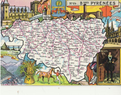 BASSE PYRENEES - Carte Du Département Blondel La Rougery - Andere & Zonder Classificatie