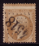 EMPIRE - N°21 - VARIETE DE PIQUAGE - MANQUE BAS DU TIMBRE - OBLITERATION LOSANGE - GC4518 - BLIGNY - AUBE. - 1862 Napoleon III