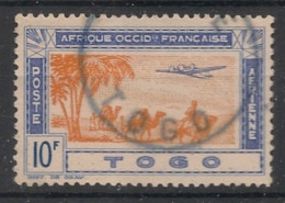 TOGO - 1942 - Poste Aérienne PA N°YT. 14 - Avion 10f - Oblitéré / Used - Usati