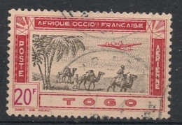 TOGO - 1942 - Poste Aérienne PA N°YT. 15 - Avion 20f - Oblitéré / Used - Usados