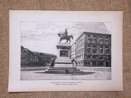 Napoli Nel 1896 Monumento A Re Vittorio Emanuele Di Savoia Di Alfonso Balzico - Avant 1900