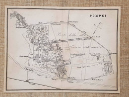 Rara Pianta Topografica Di Pompei Anno 1873 Artaria Di Ferdinando Sacchi E Figli - Carte Geographique