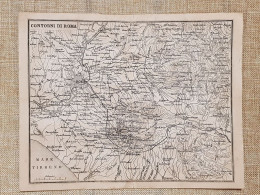 Antica Carta Geografica Contorni Di Roma Anno 1873 Artaria Di Sacchi E Figli (2) - Mapas Geográficas