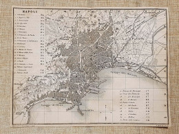 Rara Pianta Topografica Di Napoli Anno 1873 Artaria Di Ferdinando Sacchi E Figli - Carte Geographique