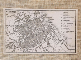 Rara Pianta Topografica Palermo Anno 1873 Artaria Di Ferdinando Sacchi E Figli - Geographische Kaarten