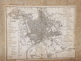Rara Pianta Topografica Di Roma Anno 1873 Artaria Di Ferdinando Sacchi E Figli - Carte Geographique