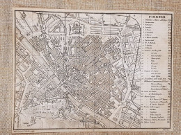 Rara Pianta Topografica Firenze Anno 1873 Artaria Di Ferdinando Sacchi E Figli - Carte Geographique