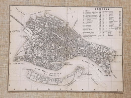 Rara Pianta Topografica Venezia Anno 1873 Artaria Di Ferdinando Sacchi E Figli - Carte Geographique