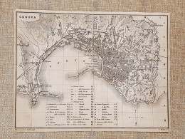 Rara Pianta Topografica Di Genova Anno 1873 Artaria Di Ferdinando Sacchi E Figli - Landkarten