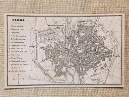 Rara Pianta Topografica Di Parma Anno 1873 Artaria Di Ferdinando Sacchi E Figli - Carte Geographique