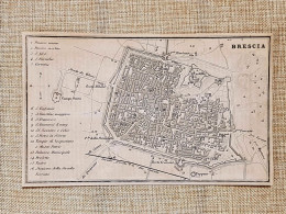 Rara Pianta Topografica Brescia Anno 1873 Artaria Di Ferdinando Sacchi E Figli - Geographical Maps