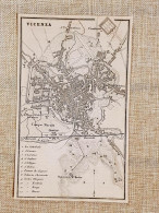 Rara Pianta Topografica Vicenza Anno 1873 Artaria Di Ferdinando Sacchi E Figli - Landkarten