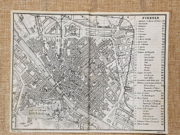 Rara Ed Antica Pianta Topografica Firenze Anno 1871 Ferdinando Artaria E Figlio - Geographische Kaarten