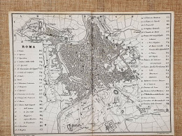 Rara Ed Antica Pianta Topografica Di Roma Anno 1871 Ferdinando Artaria E Figlio - Carte Geographique