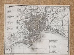 Rara Ed Antica Pianta Topografica Napoli Anno 1871 Ferdinando Artaria E Figlio - Carte Geographique